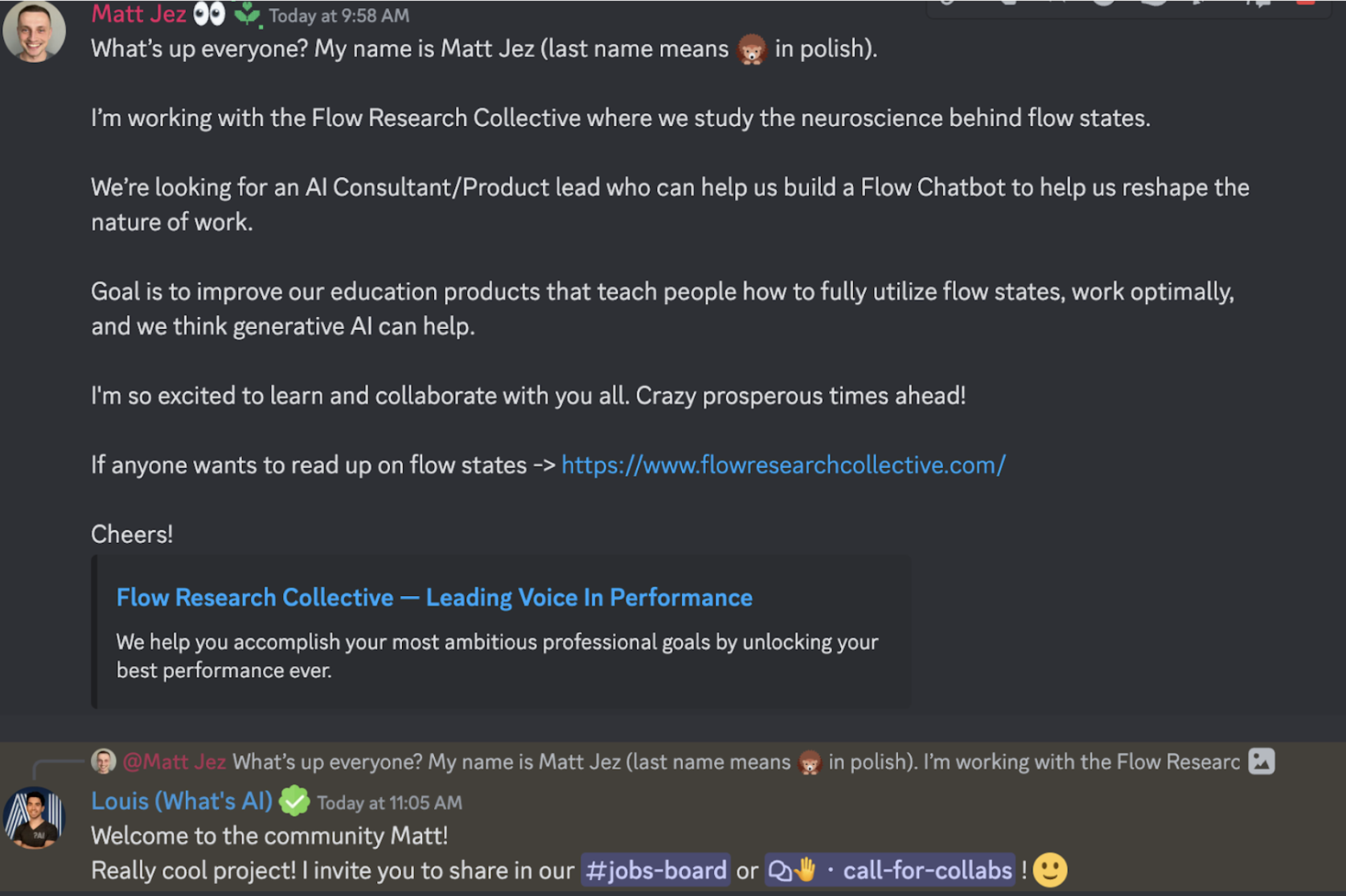 Example of showing up in a community pond